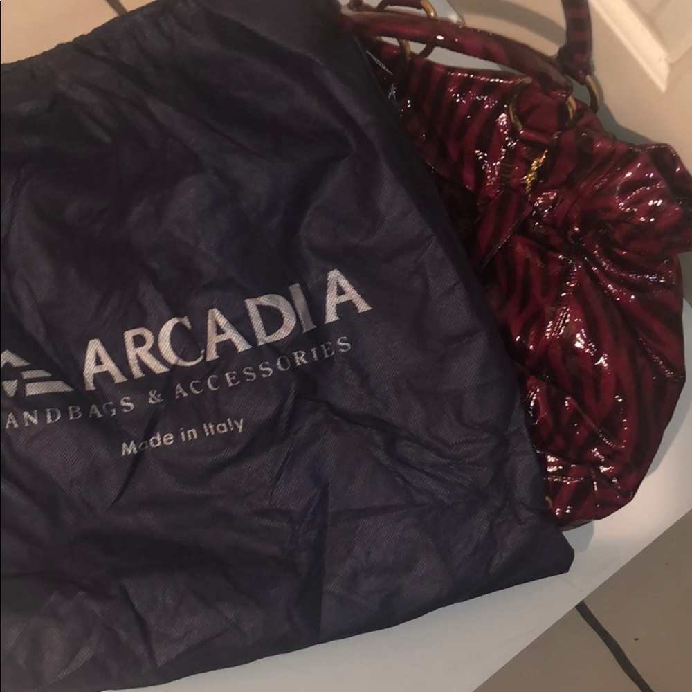 Black and Red Zebra Print Leather Arcadia Bag - Picture 5 of 5